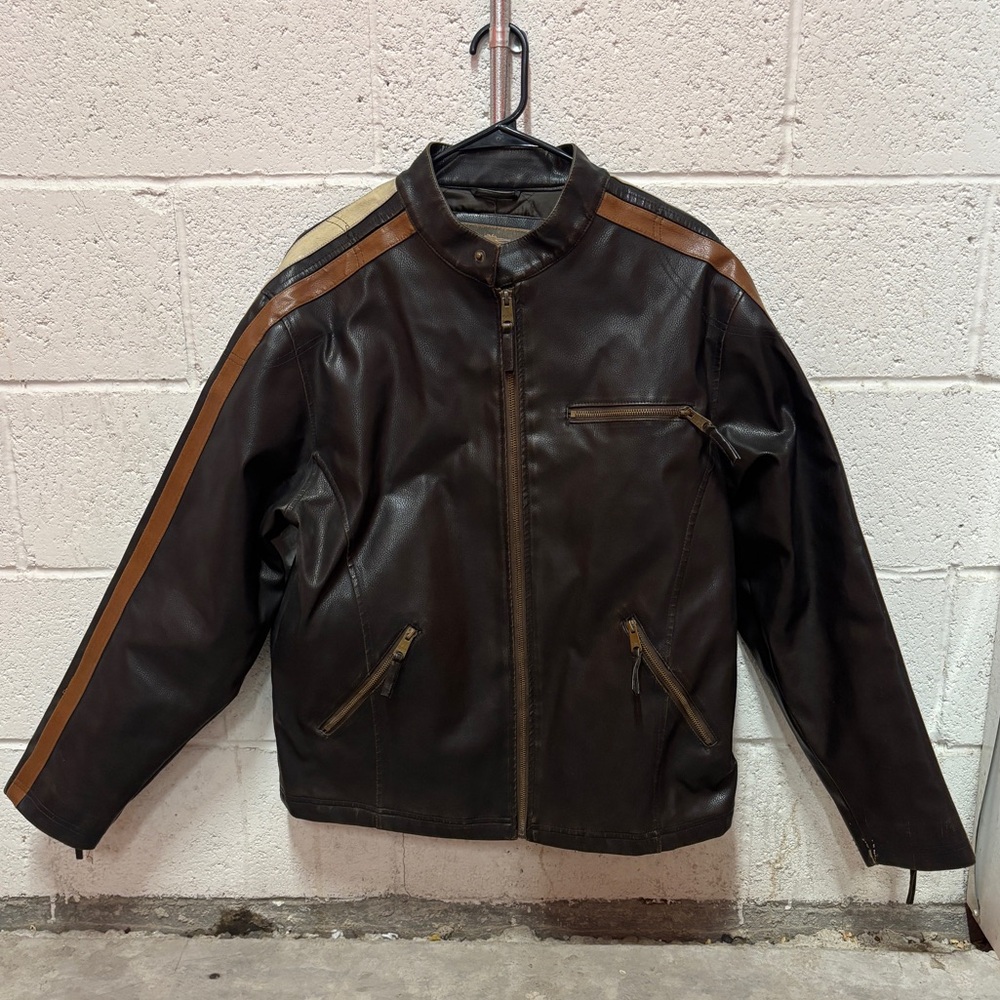 Arizona Jean Company Medium Brown Leather Bomber Jacket